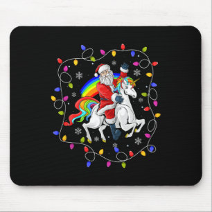 Tapis De Souris Éclairage de Noël Père Noël équitation vol licorne