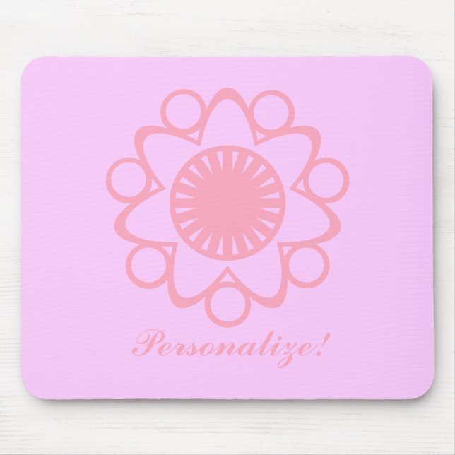 Tapis De Souris Éclatement avec la Mousepad Fleur de Vie, rose (Devant)