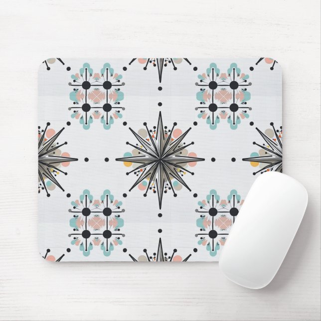 Tapis De Souris Éclatement Stellaire Atomique Rétro Moderne du Mil (Avec souris)