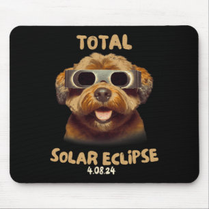 Tapis De Souris Eclipse Chien Portant Des Éclipses Solaires
