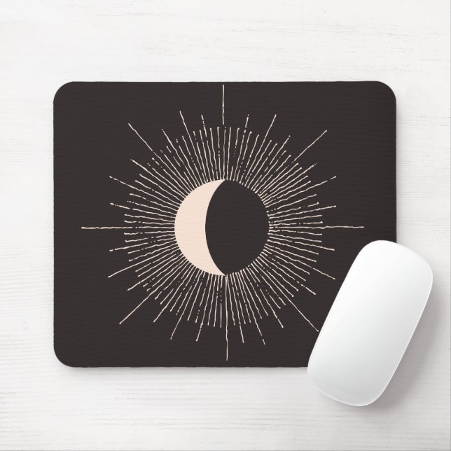 Tapis De Souris Éclipse de la lune Abstraite (Avec souris)