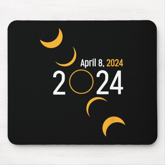 Tapis De Souris Éclipse solaire 2024 (Devant)