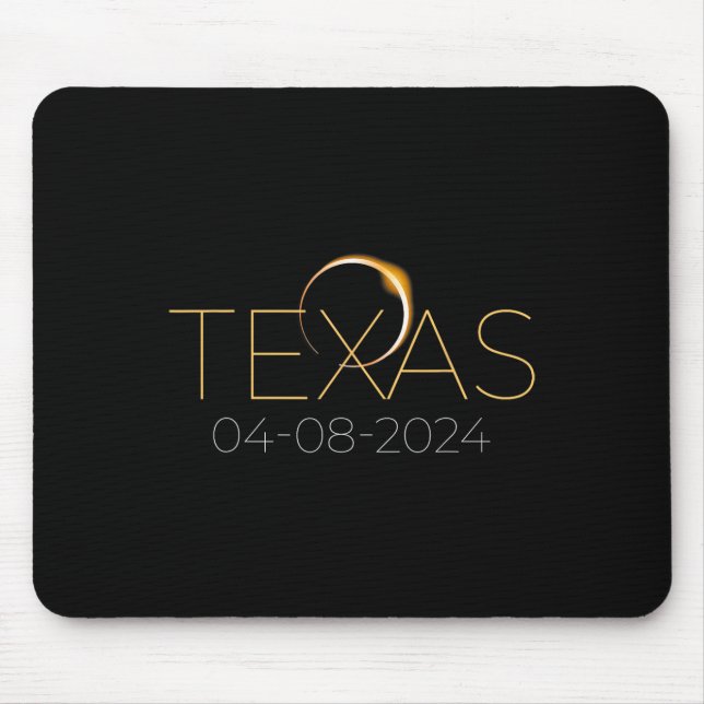 Tapis De Souris Éclipse solaire 2024 État Texas Total Éclipse sola (Devant)