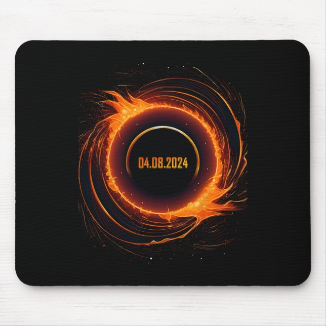 Tapis De Souris Éclipse solaire 2024 Total Éclipse solaire (Devant)