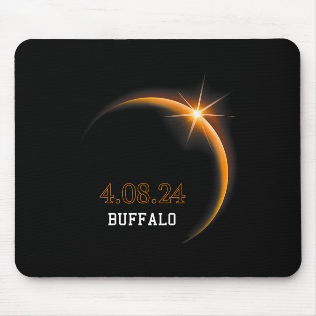 Tapis De Souris Éclipse solaire 2024 Totalité de Buffalo Printemps (Devant)