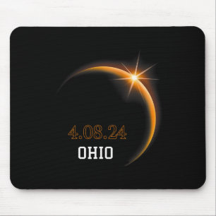 Tapis De Souris Éclipse solaire 2024 Totalité Ohio Printemps 4.08.