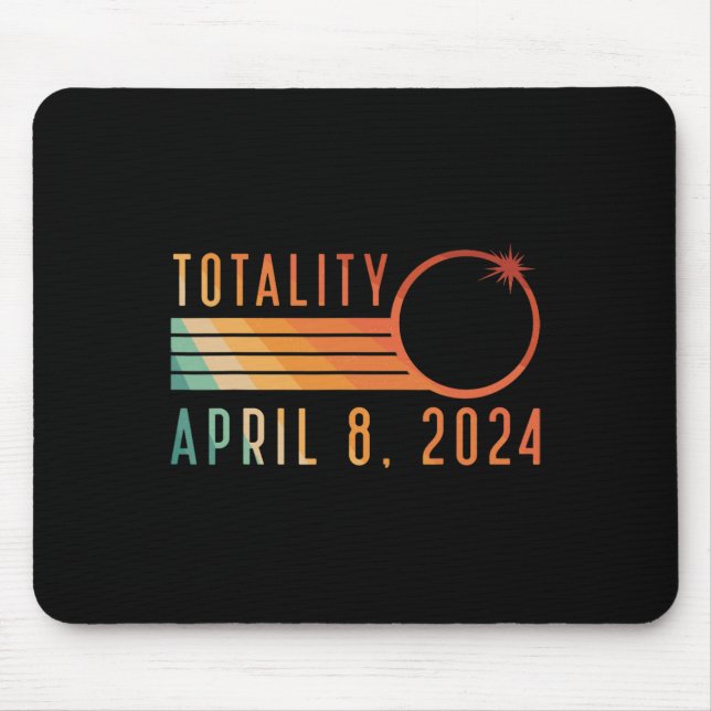 Tapis De Souris Éclipse solaire 8 avril 2024 Totalité Éclipse sola (Devant)