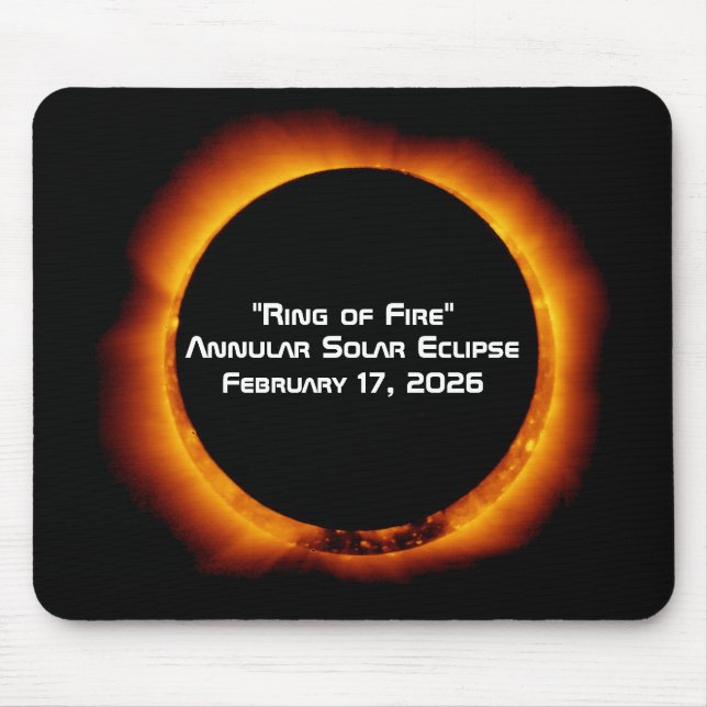 Tapis De Souris Éclipse solaire annulaire de 2026 (Devant)