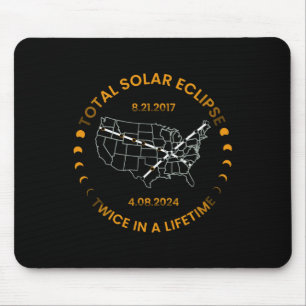 Tapis De Souris Éclipse Solaire Deux Fois Au Cours De La Vie 2024 