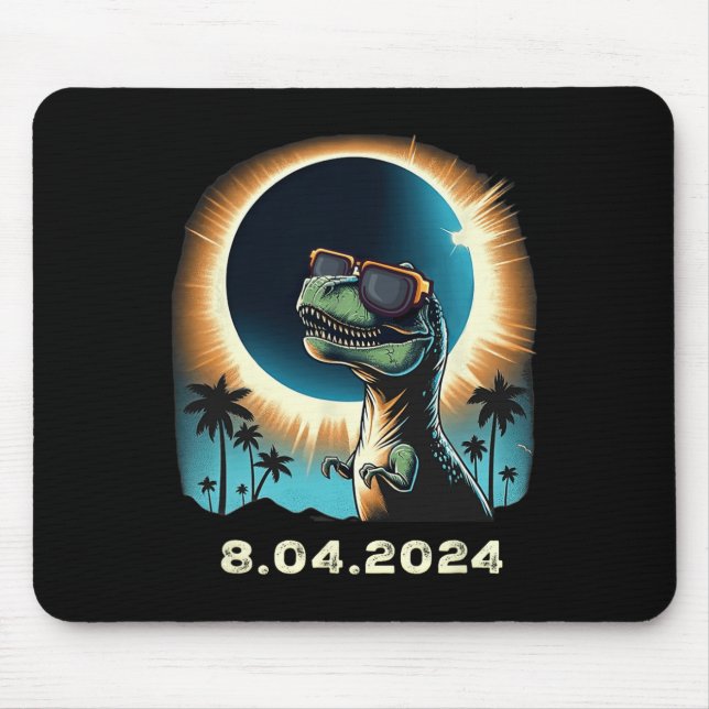 Tapis De Souris Éclipse Solaire Dino Avec Éclipse Solaire Gles (Devant)