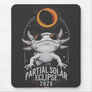 Tapis De Souris Éclipse solaire partielle 2025 Axolotl Amphibian