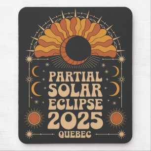 Tapis De Souris Éclipse solaire partielle 2025 Québec Canada