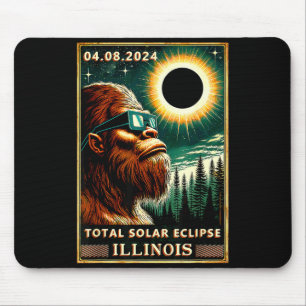 Tapis De Souris Éclipse solaire totale Illustration Bigfoot Illino