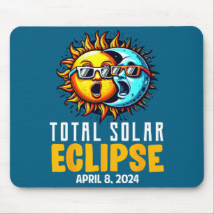 Tapis De Souris Éclipse Totale Solaire Graphique Amusant Usa Solei