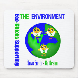 Tapis De Souris Eco-Poussins soutenant l'environnement