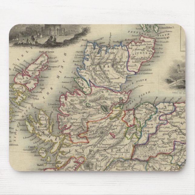 Tapis De Souris Ecosse avec carte des îles Shetland (Devant)