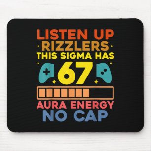 Tapis De Souris Écoutez Rizzlers Aura Énergie 67 No Cap Sigma Mem