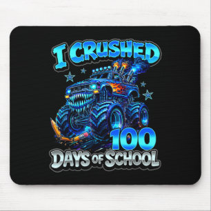 Tapis De Souris Écrasé 100 jours d'école garçons camion monstre bl