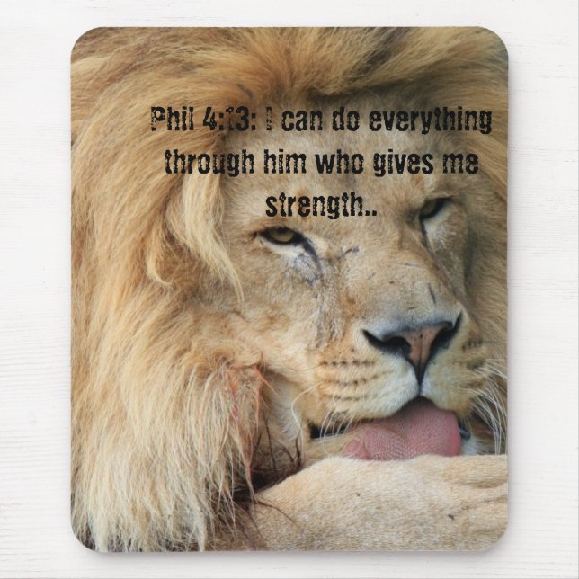 Tapis De Souris Écriture chrétienne Bible Verse Phil 4:13 (Devant)
