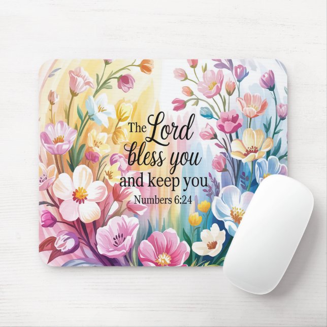 Tapis De Souris Écriture chrétienne inspirante (Avec souris)
