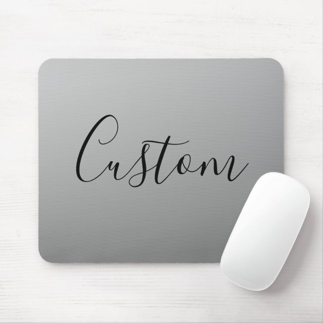 Tapis De Souris Écriture de texte noir éditable de script moderne  (Avec souris)