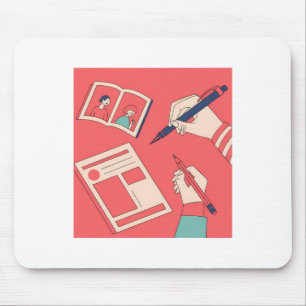 Tapis De Souris Écriture d'illustrations d'art numérique expressiv