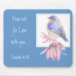 Tapis De Souris Écriture Inspirationnelle Isaïe 40:10 Bluebird