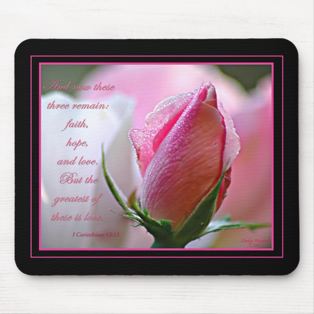 Tapis De Souris Écriture sainte rose Mousepad (Devant)