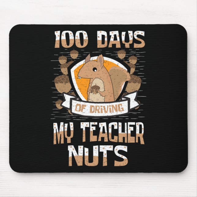Tapis De Souris Écureuil 100 Jours De Conduite Mon Enseignant Nuts (Devant)