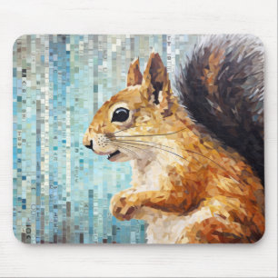 Tapis De Souris Écureuil Animal Art Décor Peinture Mosaïque