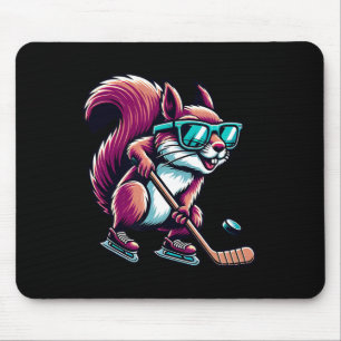 Tapis De Souris Écureuil de hockey sur glace Cool Gles patinage 