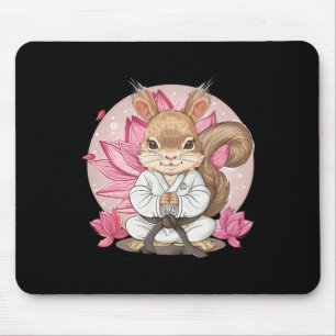 Tapis De Souris Écureuil de karaté mignon fleur de lotus Kung Fu M