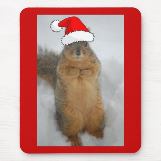Tapis De Souris Écureuil de Noël (Devant)