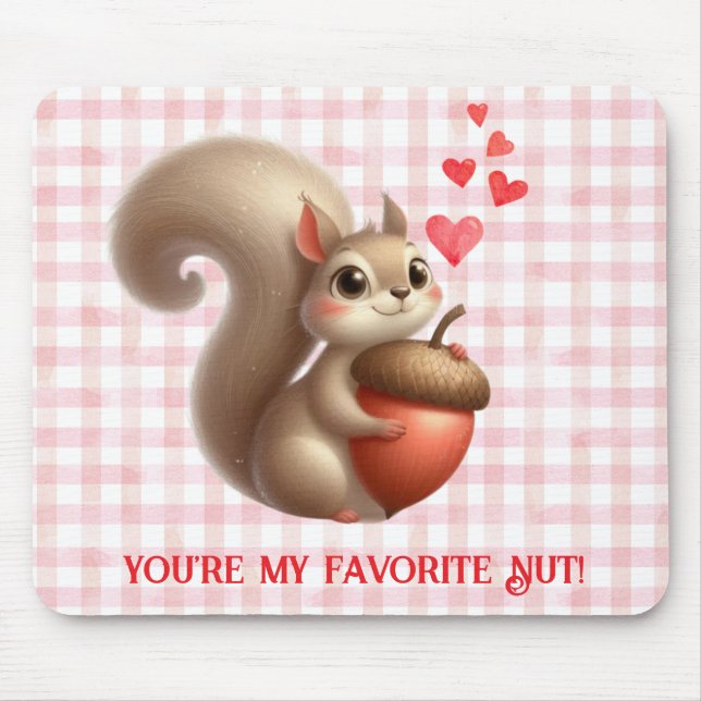 Tapis De Souris Écureuil drôle mignon de la Saint-Valentin (Devant)