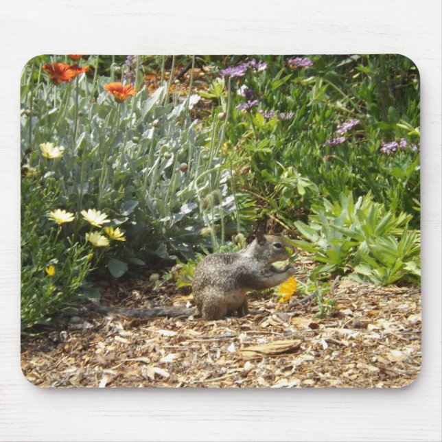 Tapis De Souris Écureuil et fleurs sauvages (Devant)