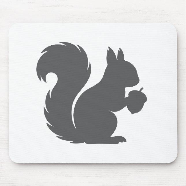 Tapis De Souris Écureuil gris sur fond blanc Animal (Devant)