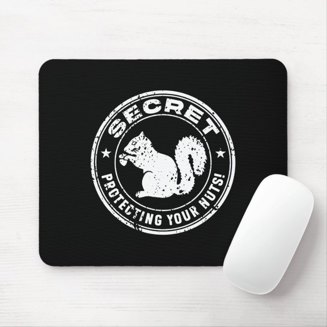 Tapis De Souris Écureuil Secret "Protégez vos noix" (Avec souris)