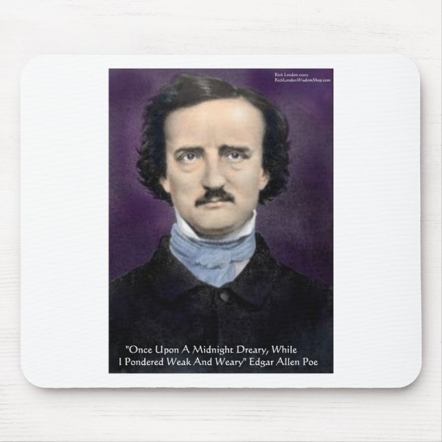 Tapis De Souris Edgar Allen Poe Citation "The Raven" Cadeaux et ca (Devant)