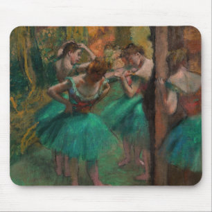 Tapis De Souris Edgar Degas - Danseuses, rose et vert