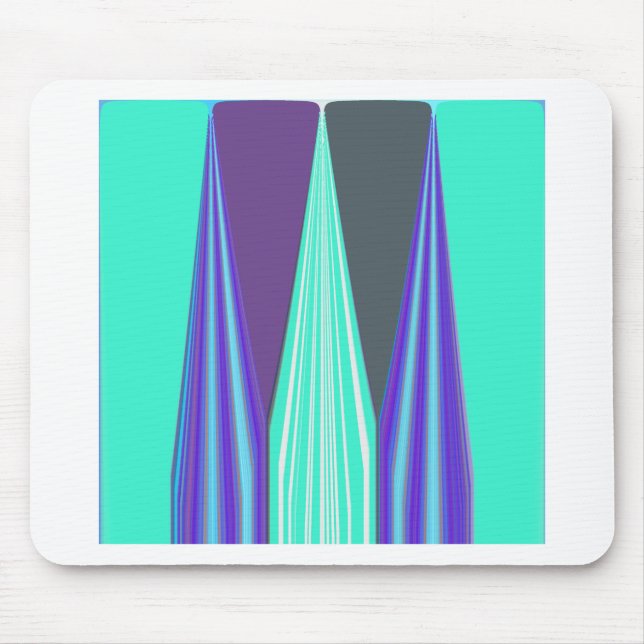 Tapis De Souris Edgy Blue Purple Cyan Chevron Art Imprimer (Devant)