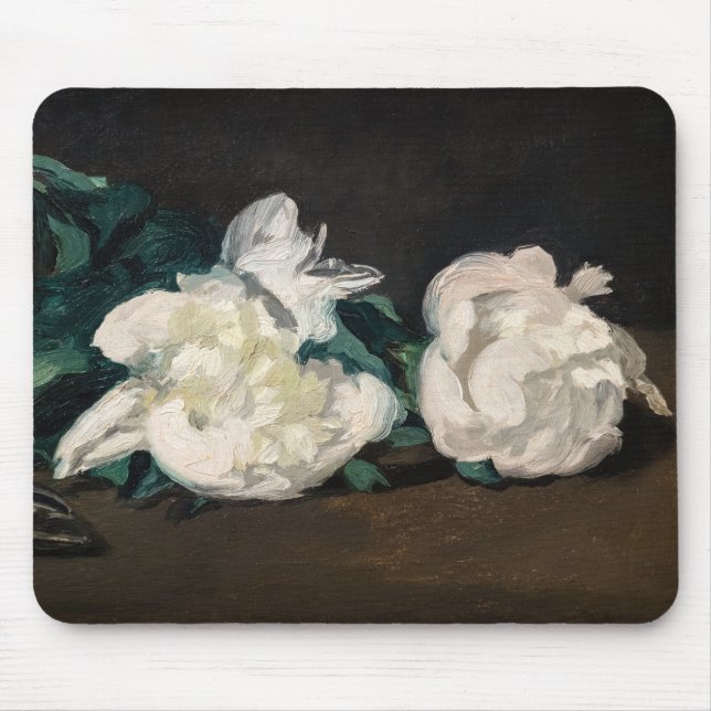 Tapis De Souris Edouard Manet - Branche de pivoines blanches, séca (Devant)
