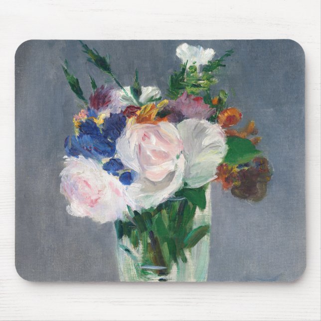 Tapis De Souris Edouard Manet - Fleurs dans un Vase de Cristal (Devant)