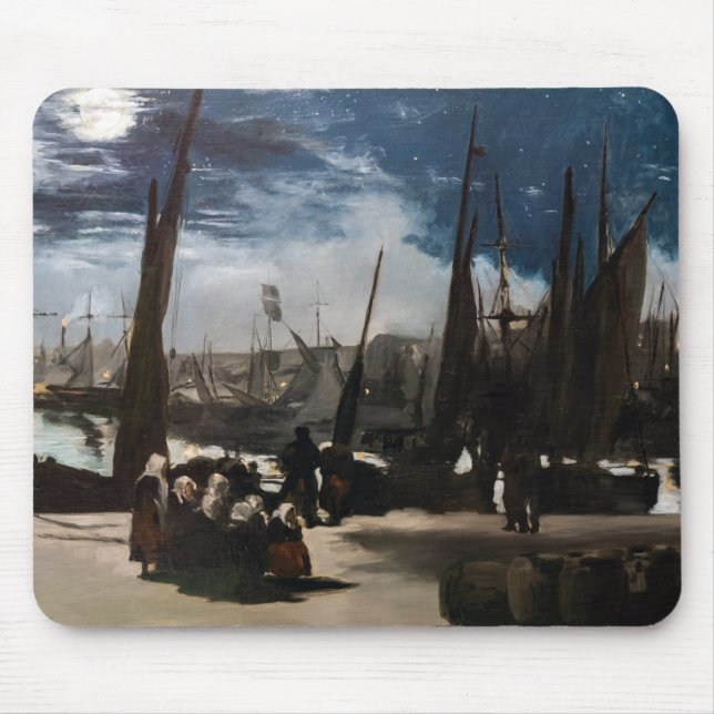 Tapis De Souris Edouard Manet - Le Port de Boulogne au clair de lu (Devant)