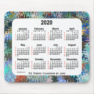 Tapis De Souris Édredon 2020 fol calendrier de 52 semaines par