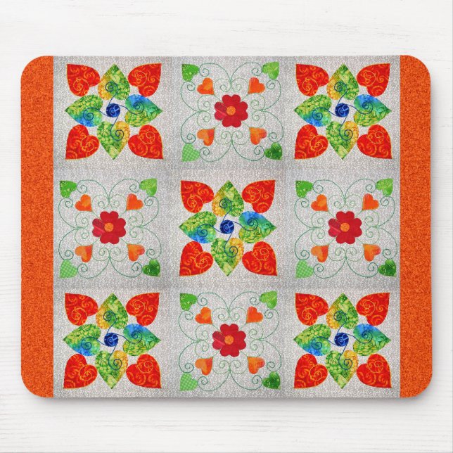 Tapis De Souris Édredon de coeur de neuf corrections (Devant)