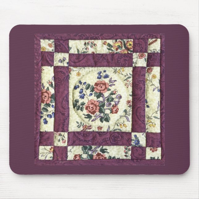 Tapis De Souris Édredon floral Mousepad (Devant)