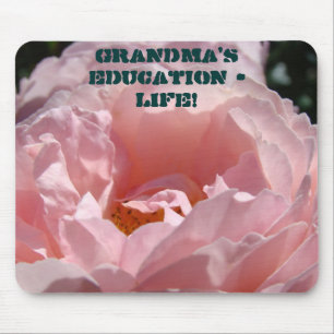 Tapis de souris Éducation de Mamie LIFE ! Rose ros