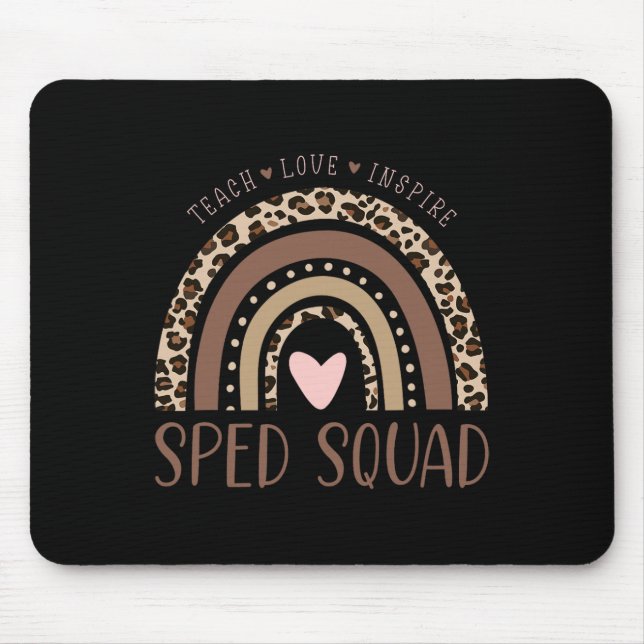 Tapis De Souris Éducation Spéciale Sped Équipe Sped Léopard Arc-en (Devant)