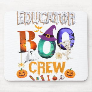 Tapis De Souris Educator Boo Crew Teacher Student Funny Halloween