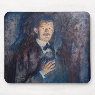 Tapis De Souris Edvard Munch - Autoportrait avec cigarette